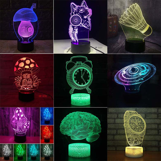 New 3D Colorful Touch Remote Control LED Desk Lamp - RB.