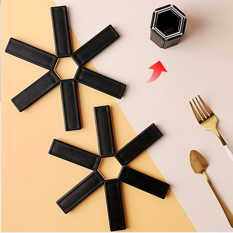 Foldable Pan Mat Sturdy Heat Resistant ABS Heat-insulated Anti-slip Anti-scald Pot Placemat For Kitchen Insulation Pads - RB.