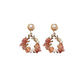 Pearl Earrings Temperament Super Fairy Crystal Net Red Earrings Design Leaf Earrings - RB.