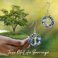 Tree of Life Earrings Sterling Silver Dangle Drop Earrings with Blue Circle Crystal Fashion Jewelry - RB.
