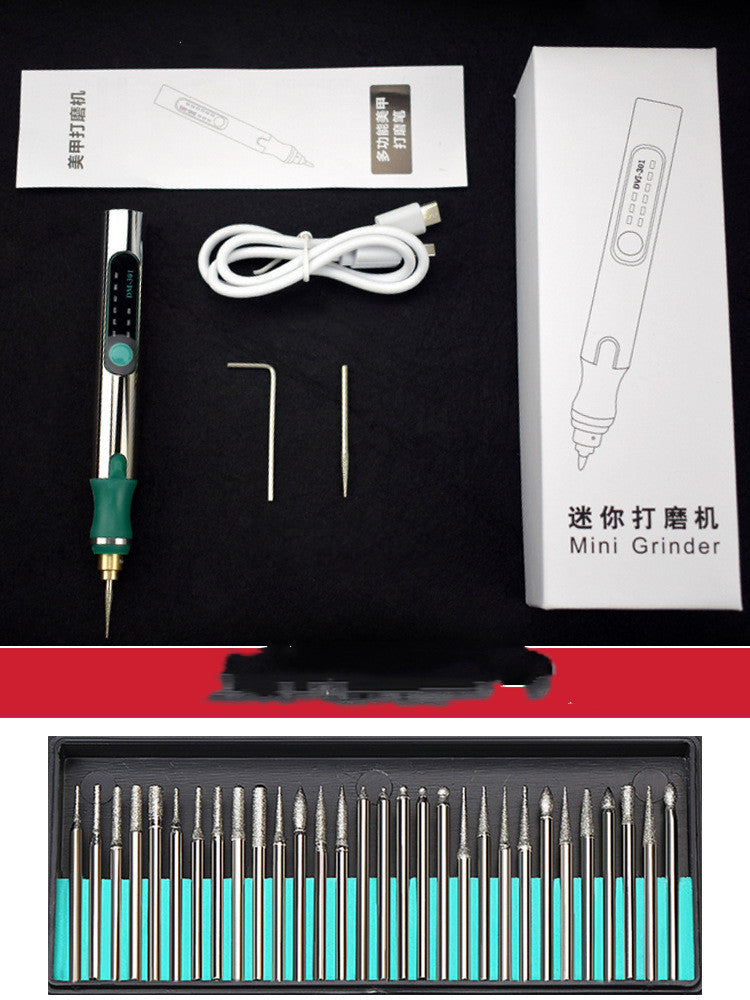 Electric Engraving Pen Charging Speed Adjustable Electric Grinder Mini Handheld Grinder - RB.