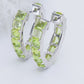 Hutang Natural Peridot Sterling Silver Clip Earring 4.7 Carats Real Gemstone Colorful Style Women Classic Jewelry Birthday Gifts