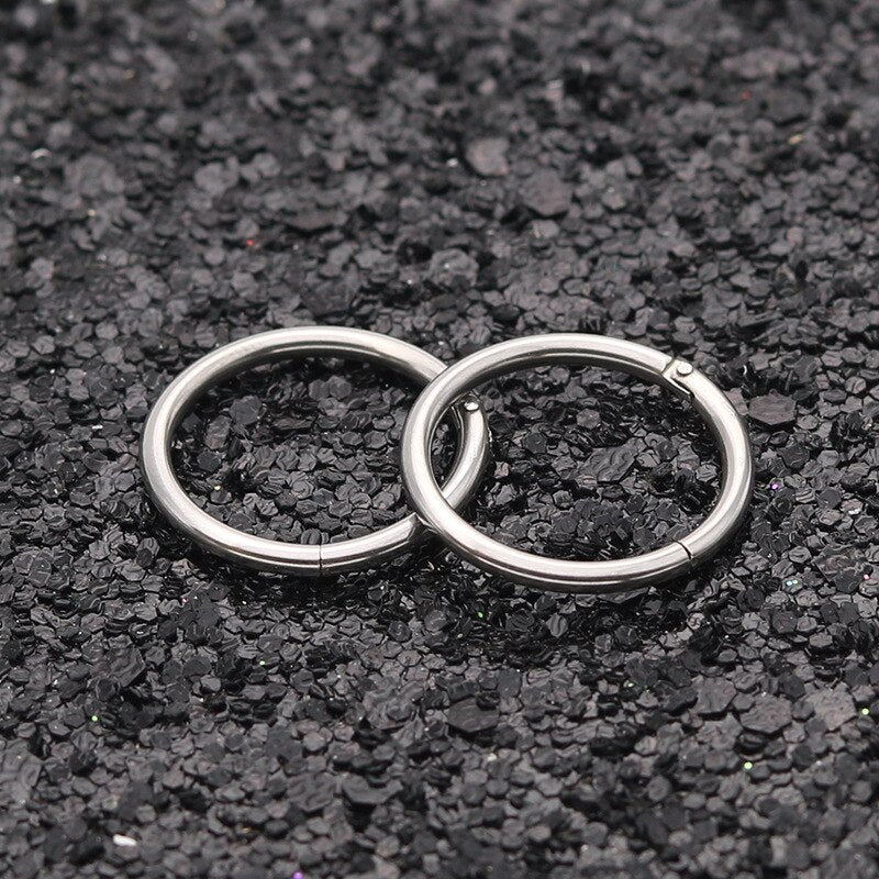 Segment Nose Hoop Rings Septum Clicker Labret Piercing Buckle Round Earrings Jewelry New Stainless Steel Interface Ear 14g 16g - RB.