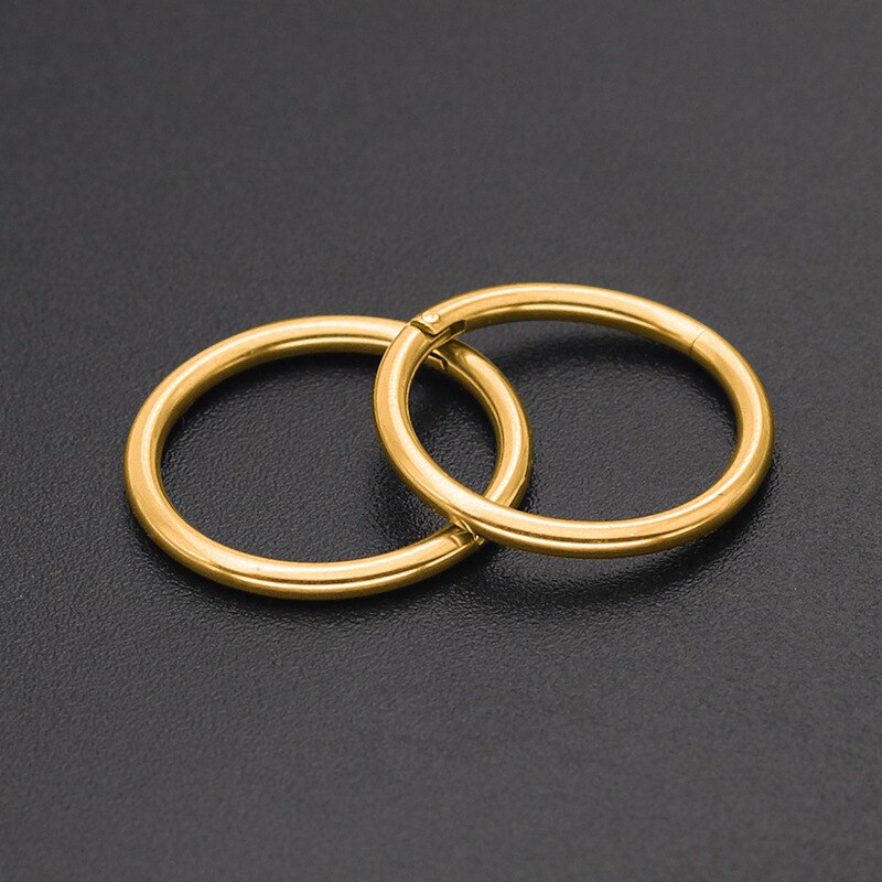 Segment Nose Hoop Rings Septum Clicker Labret Piercing Buckle Round Earrings Jewelry New Stainless Steel Interface Ear 14g 16g - RB.