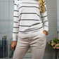 Long Sleeve Striped Pullover Knitted Women Sweater - RB.