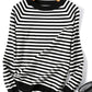 Long Sleeve Striped Pullover Knitted Women Sweater - RB.