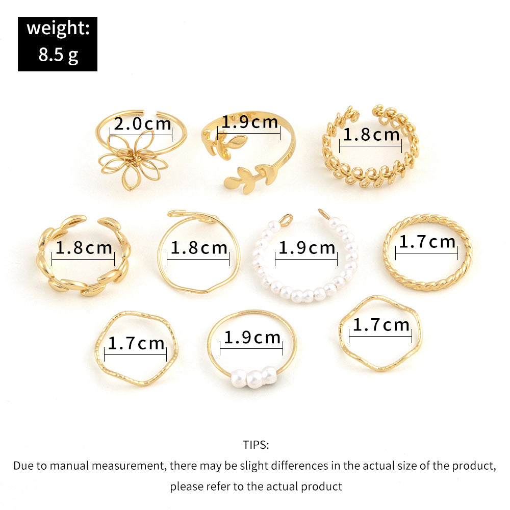 Openwork Flower Set Ring Simple Glossy - RB.